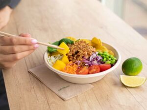 Healthy circadian eating concept showing a plate