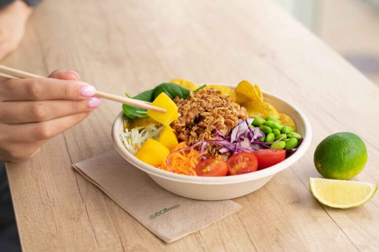 Healthy circadian eating concept showing a plate