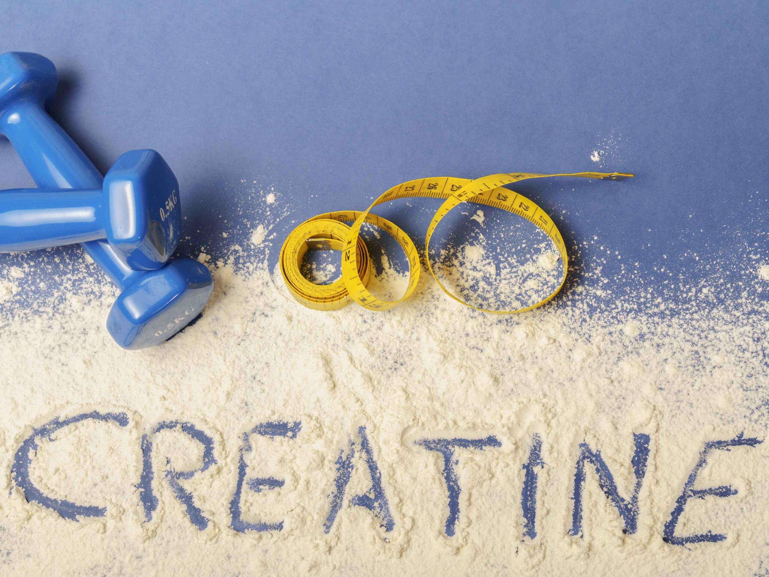Creatine supplement with text overlay showing benefits for brain health, energy, and muscle tone for both men and women