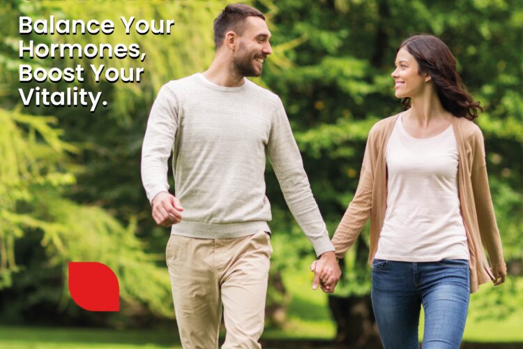Couple holding hands representing fertility support with DHEA supplement for hormonal balance and fertility