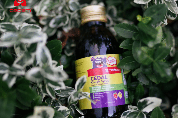 CEDAL® natural cough syrup for immunity and cough relief – 150ml lemon and strawberry flavor bottle