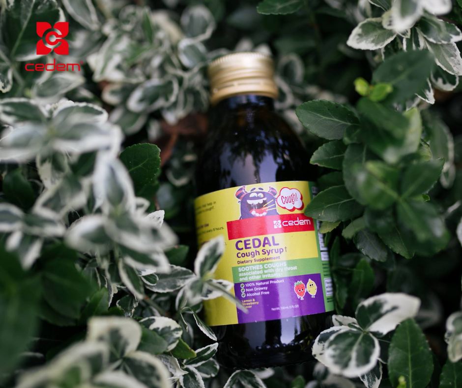 CEDAL® natural cough syrup for immunity and cough relief – 150ml lemon and strawberry flavor bottle