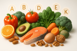 Colorful fruits and vegetables rich in essential vitamins and minerals